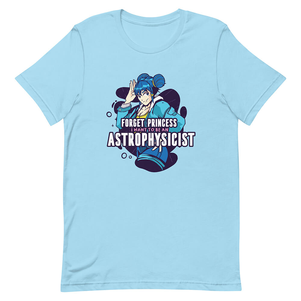 Blue Astrophysicist Double Pom Pom Blue Hair Girl Tee