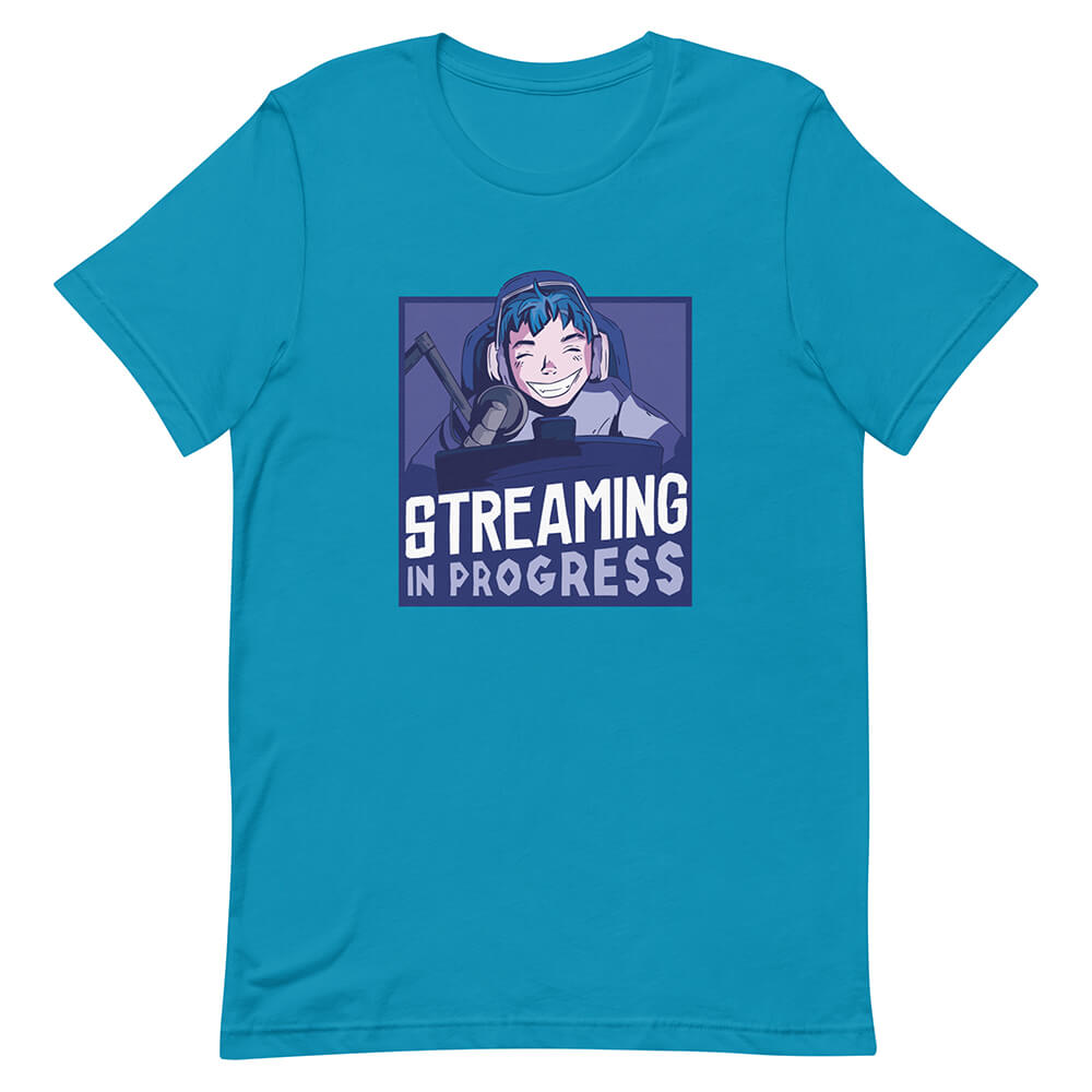 Blue Happy Blue Hair Game Streamer Shirt Live Broadcast