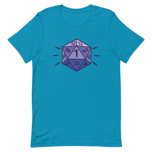 Blue Multifaceted D20 Roleplaying Dice Game Shirt