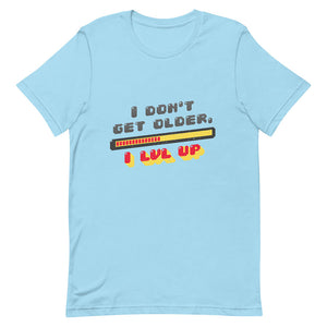 Blue Older Gamer Quote Level Up Tee Experience Bar