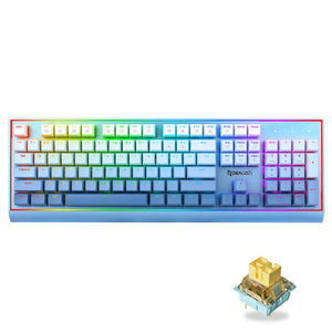 Blue RGB Aluminum Mechanical Keyboard USB Hot-Swappable Yellow MX Switches