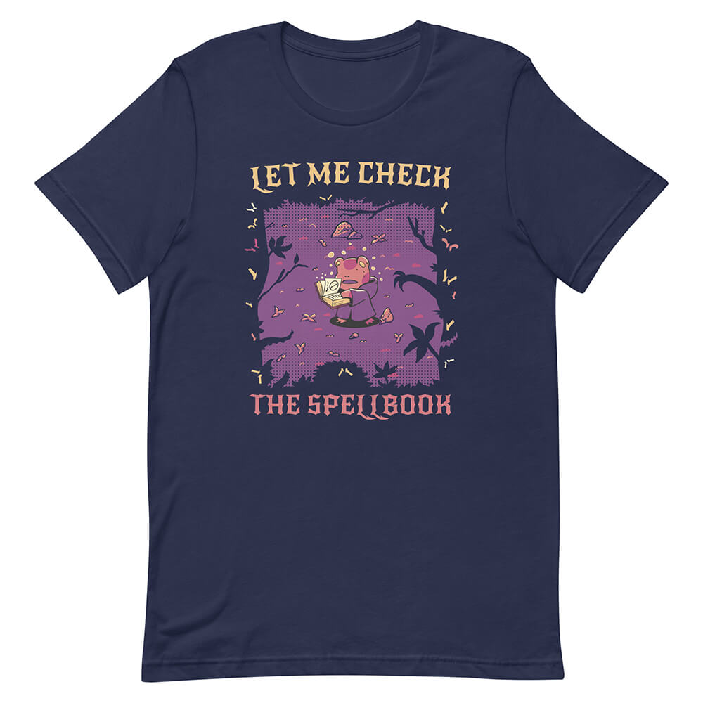 Blue Wise Frog Magician Spellbook Tee Shadow Dark Forest