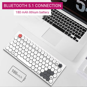 Bluetooth 5.1 Connection Mini Multi-Color Hexagonal Keyboard Membrane Multimedia