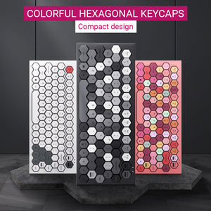Bluetooth 5.1 Mini Multi-Color Hexagonal Keyboard Keycaps Membrane Multimedia