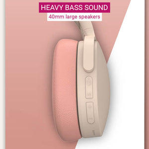 Bluetooth 5.1 Pastel Goth Headphones Mic Heavy Bass 3.5mm AUX 40mm Speakers