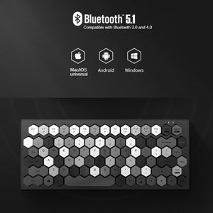 Bluetooth 5.1 Mini Multi-Color Hexagonal Keyboard Membrane Multimedia