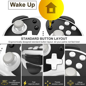 Bluetooth Cute Panda Controller Vibration Wake-Up Turbo Switch Features