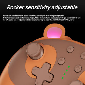 Bluetooth Cute Raccoon Controller Vibration Turbo Wake-Up Switch Adjustable Sensitivity