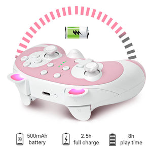 Bluetooth Cute Raccoon Controller Vibration Turbo Wake-Up Switch Battery Details