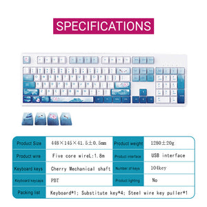 Bluetooth Lotus Flower Landscape Mechanical Keyboard White Backlight Specifications