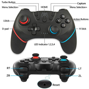 Bluetooth Multi-Color Gamepad Vibration Turbo PC Switch Controls