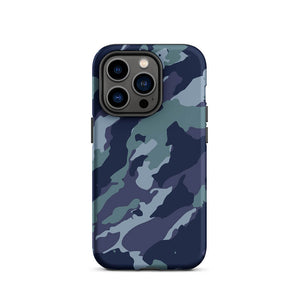 Bluish Camouflage Armor Naval Operation iPhone 14 Pro Tough Case