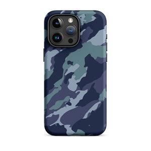 Bluish Camouflage Armor Naval Operation iPhone 15 Pro Max Tough Case