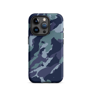 Bluish Camouflage Armor Naval Operation iPhone 15 Pro Tough Case