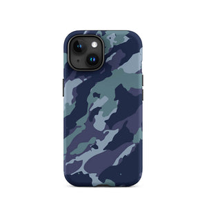 Bluish Camouflage Armor Naval Operation iPhone 15 Tough Case