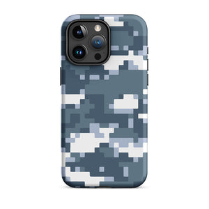 Bluish Pixel Art Camo Armor iPhone 15 Pro Max Tough Case
