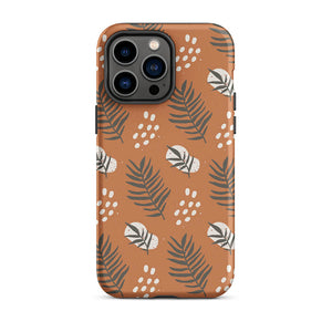 Brown Green Plant Leaf Seed iPhone 14 Pro Max Rugged Case