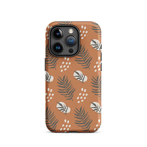 Brown Green Plant Leaf Seed iPhone 15 Pro Rugged Case