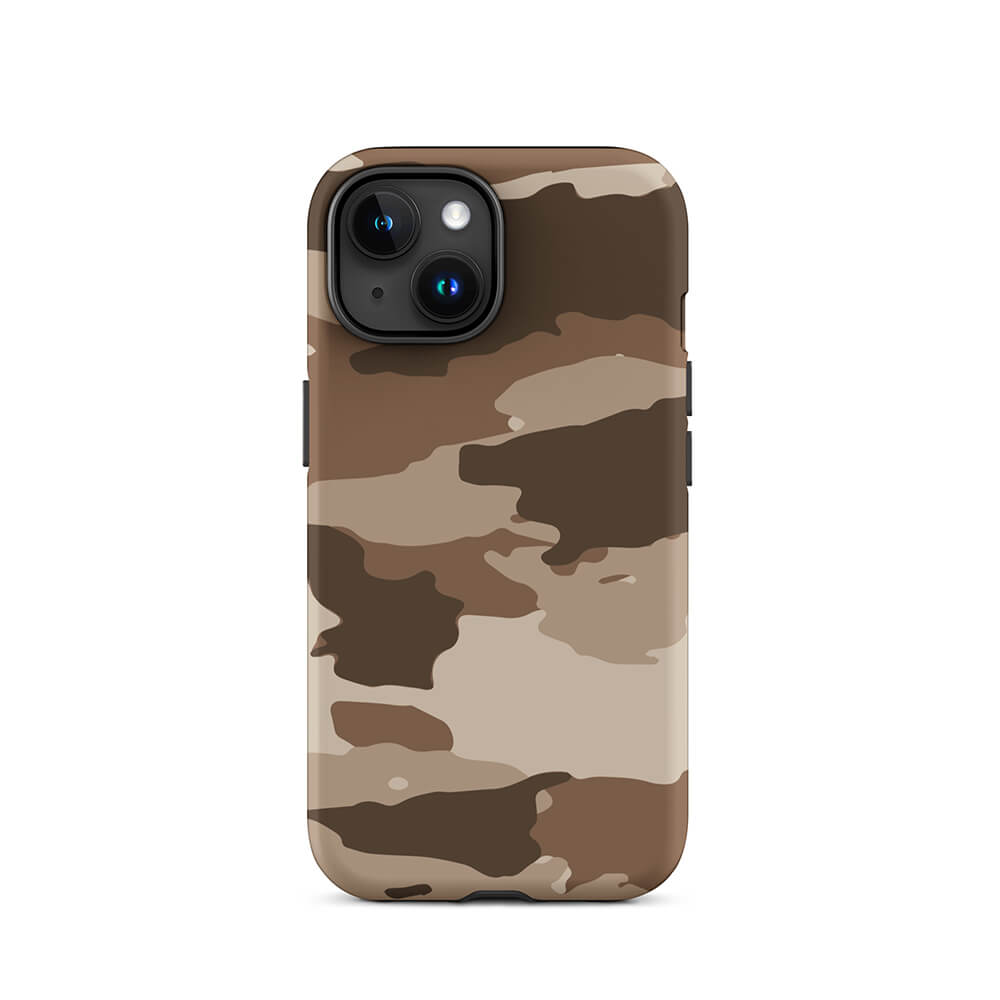 Brown Wastelands Camouflage Soldier Armor iPhone 15 Tough Case