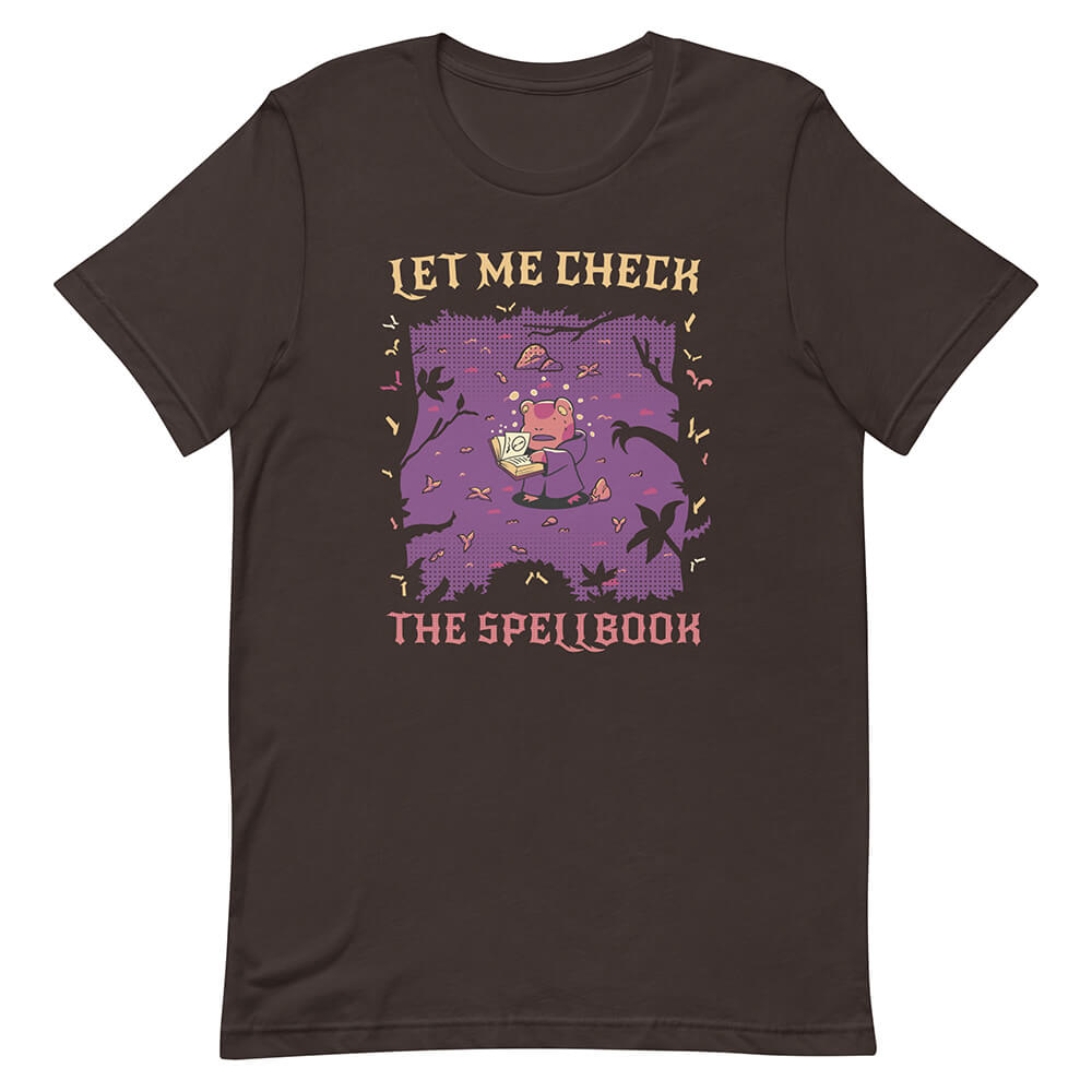 Brown Wise Frog Magician Spellbook Tee Shadow Dark Forest