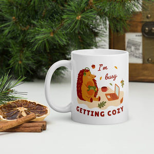 Busy Cozy PC Player Hedgehog Mug Coffee Cup 11oz Lifestyle