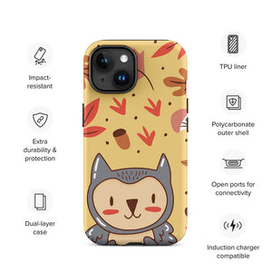 Cartoon Autumn Seasonal Kawaii Owl iPhone 15 Robust Case Features