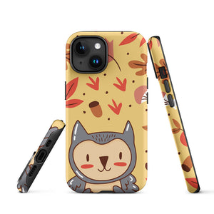 Cartoon Autumn Seasonal Kawaii Owl iPhone 15 Robust Case Picture