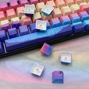 Cartoon Sunset Landscape PBT Keycaps Personalized Keyboard Dye Sublimated Keys