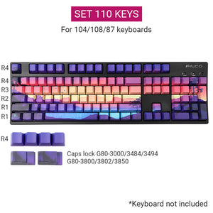 Cartoon Sunset Landscape PBT Keycaps Personalized Keyboard Set 110 Keys