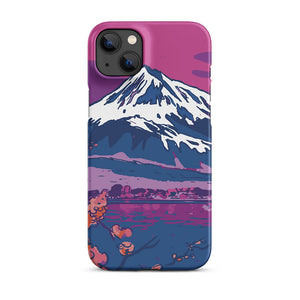 Cartoonish Art Japanese Fuji Mountain iPhone 14 Plus Snap Case