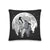 Cartoonish Howling Werewolf Full Moon Throw Pillow 18x18"