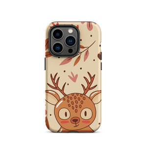 Cartoonish Seasonal Autumn Kawaii Deer iPhone 14 Pro Rugged Case