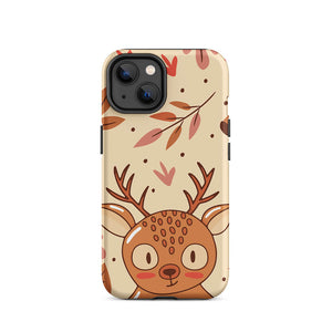 Cartoonish Seasonal Autumn Kawaii Deer iPhone 14 Rugged Case