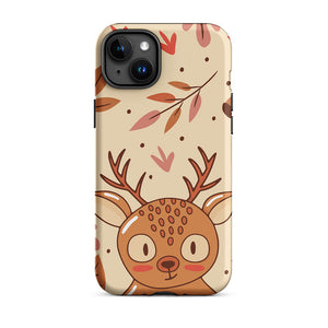 Cartoonish Seasonal Autumn Kawaii Deer iPhone 15 Plus Rugged Case