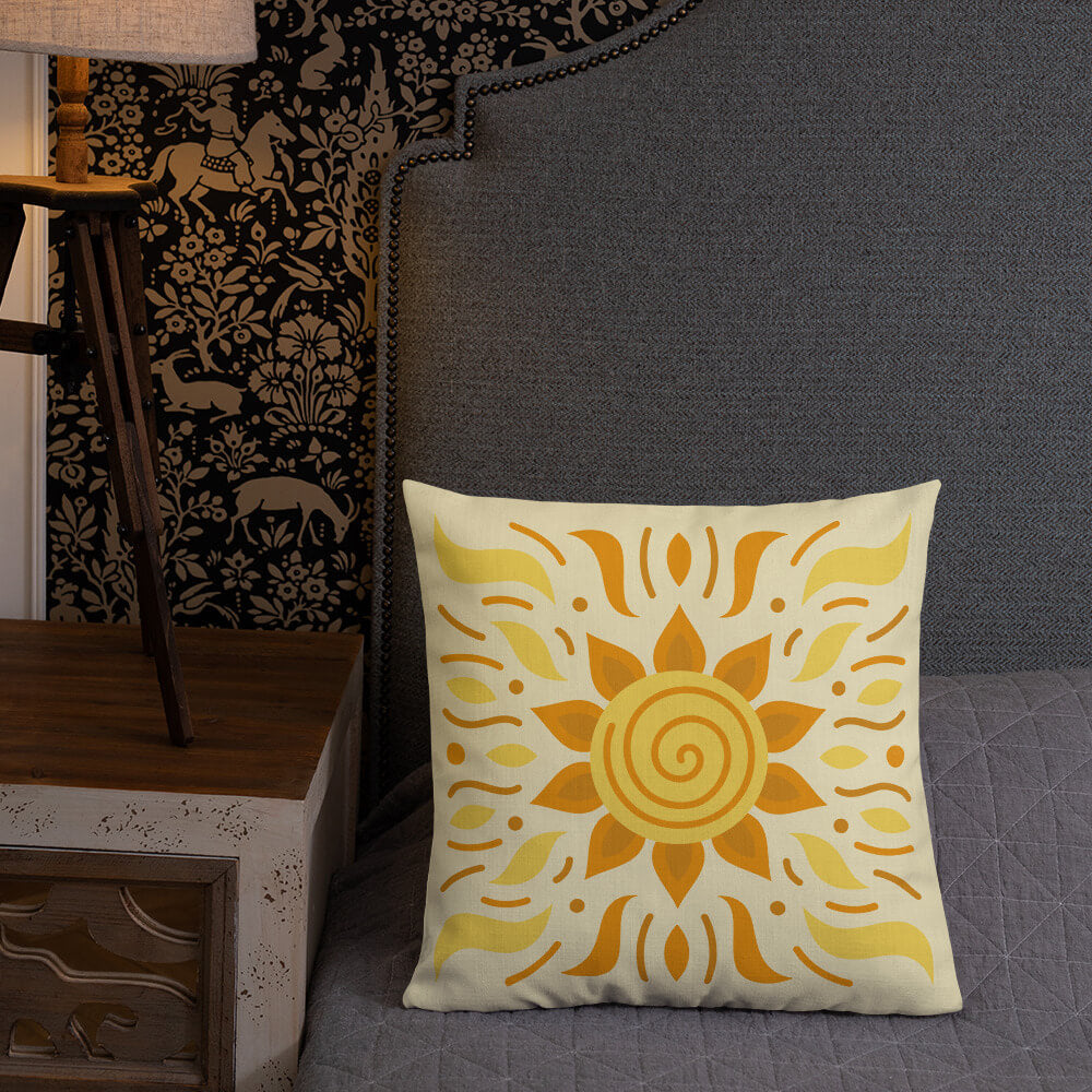 Cel-Shading Art Toon Sun Throw Pillow - Dubsnatch