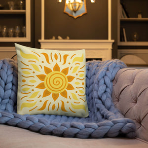 Cel-Shading Art Toon Sun Throw Pillow Couch Decor