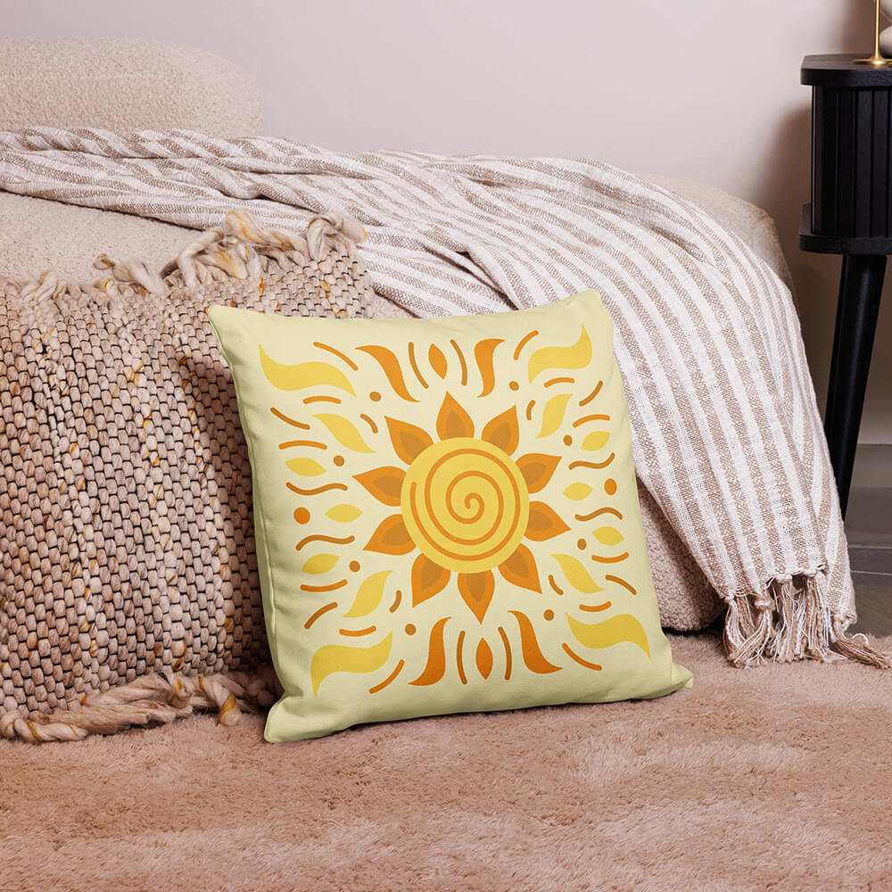 Cel-Shading Art Toon Sun Throw Pillow - Dubsnatch