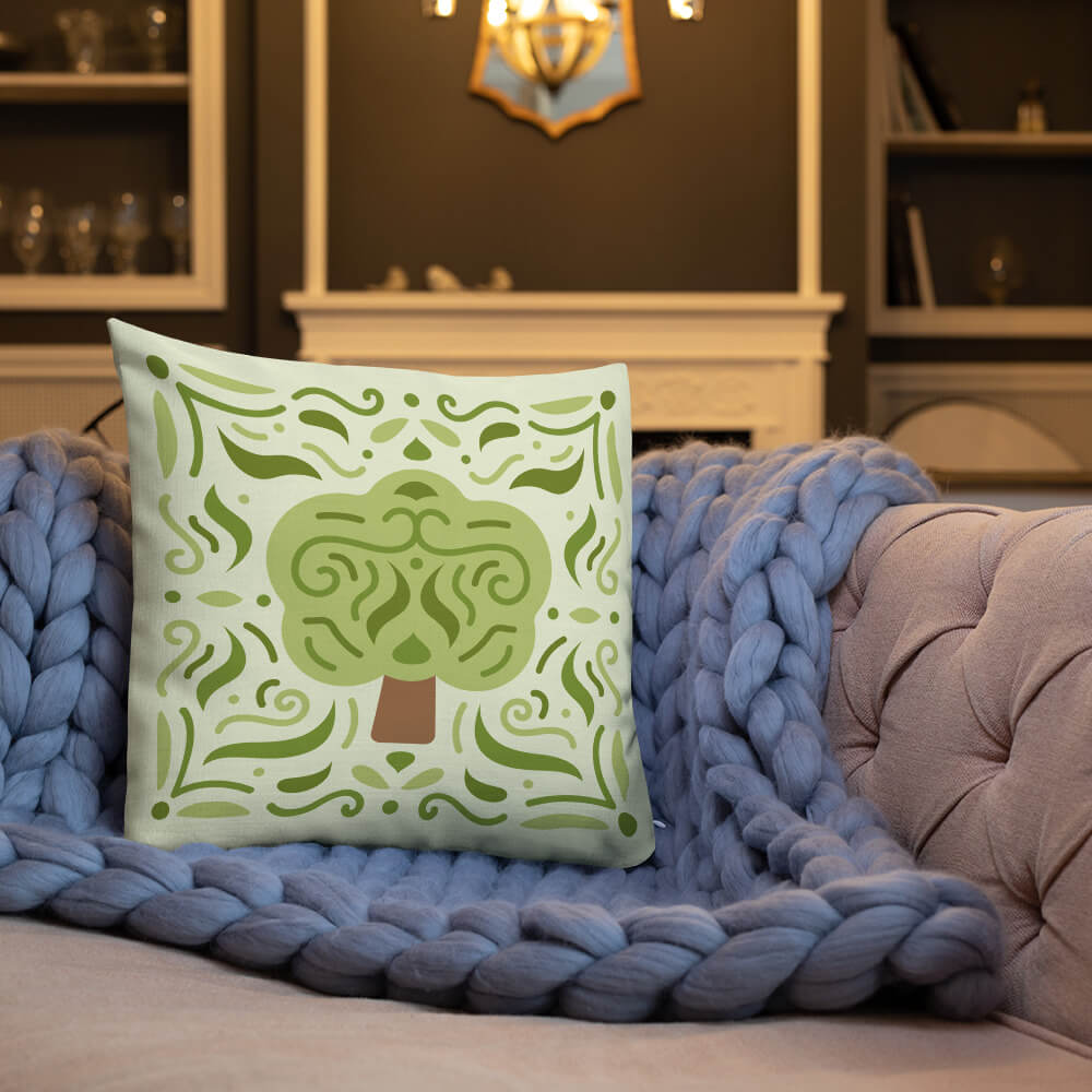 Cel-Shading Art Toon Tree Throw Pillow Couch Decor