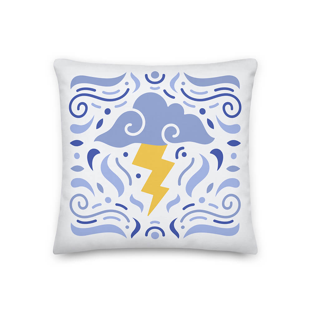 Cel-Shading Style Toon Storm Throw Pillow 18x18"