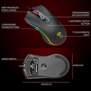 Chroma RGB Backlight Gaming Mouse 5000 DPI 1000Hz USB Features