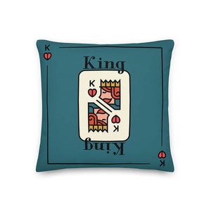 Classic King Card Game Throw Pillow 18x18"