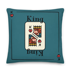Classic King Card Game Throw Pillow 22x22"
