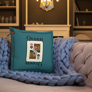 Classic Queen Card Game Throw Pillow Sofa Decor