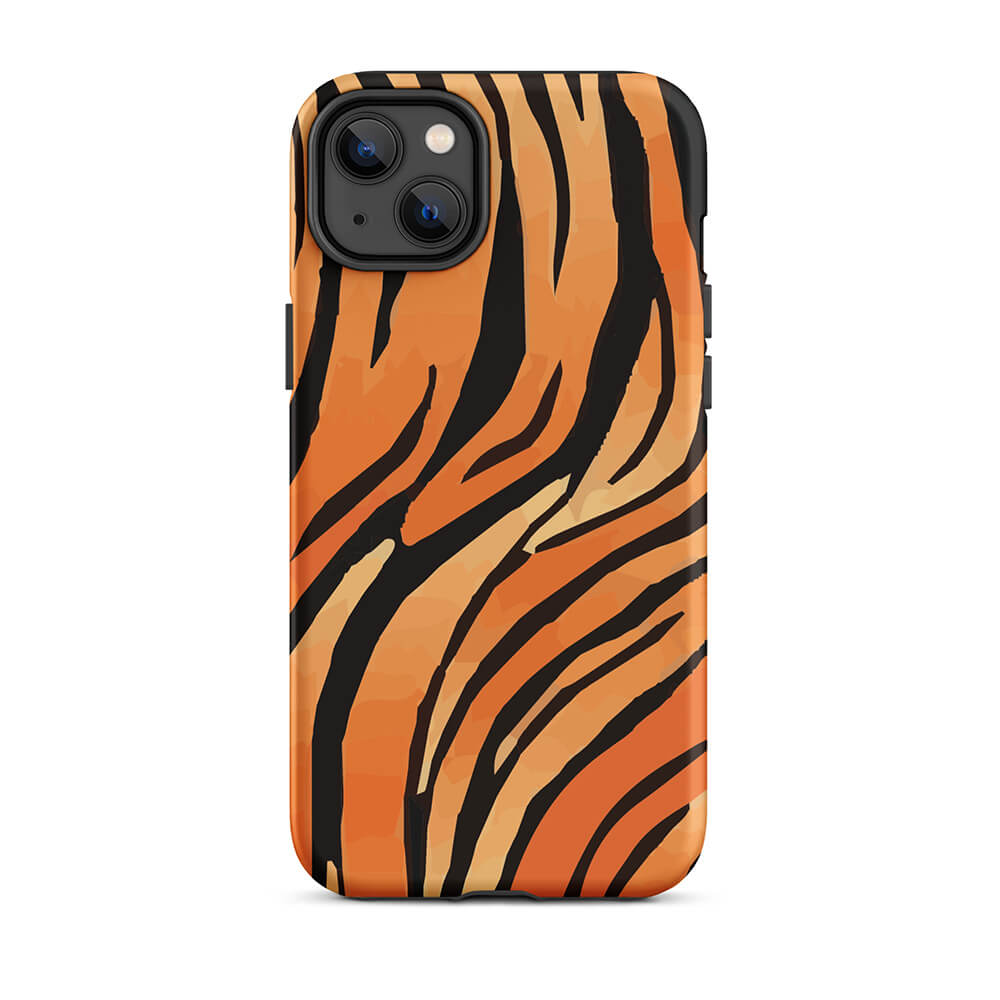 Classic Savage Tiger Skin Pattern iPhone 15 14 Robust Case - Dubsnatch