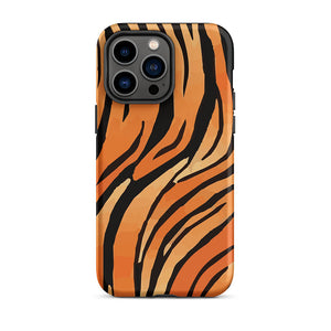 Classic Savage Tiger Skin Pattern iPhone 14 Pro Max Robust Case