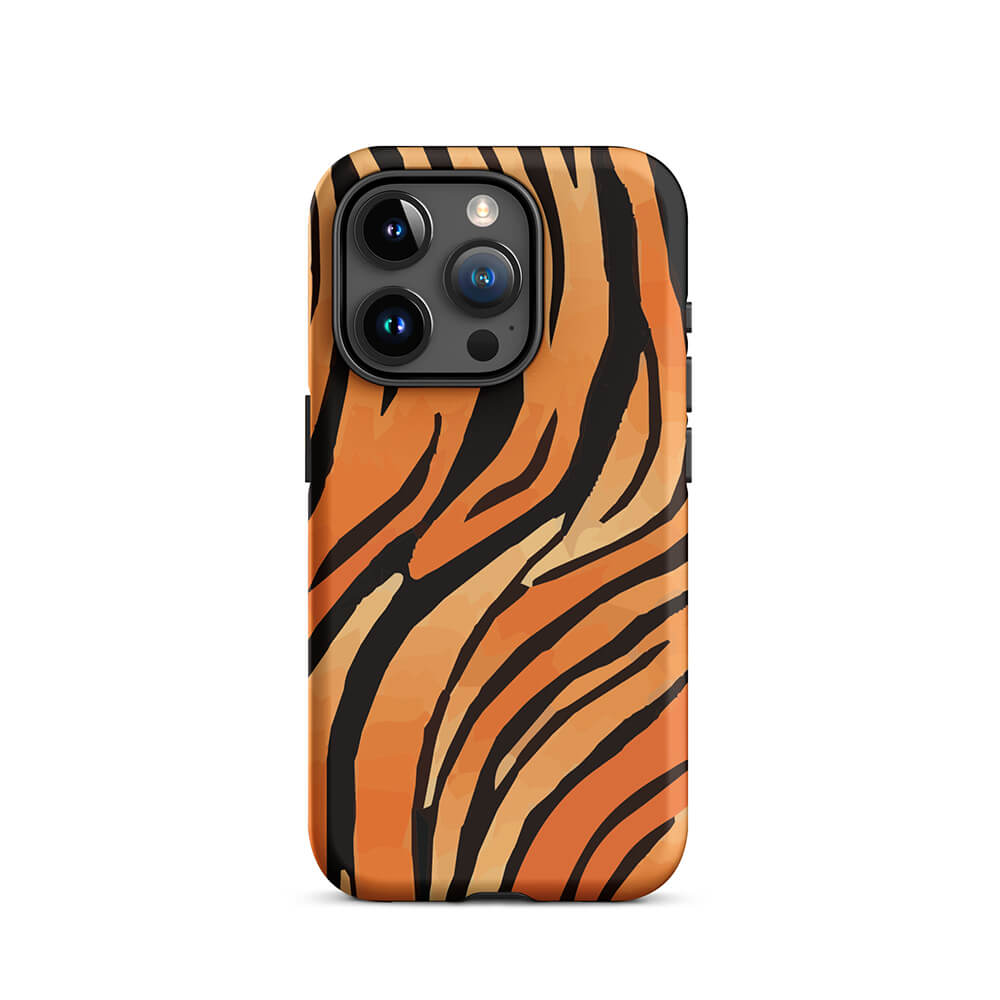 Classic Savage Tiger Skin Pattern iPhone 15 Pro Robust Case