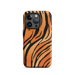 Classic Savage Tiger Skin Pattern iPhone 15 Pro Robust Case