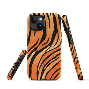 Classic Savage Tiger Skin Pattern iPhone 15 Robust Case Picture