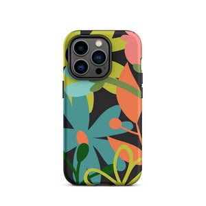 Colored Lush Flower Plant Leaves iPhone 14 Pro Tough Case