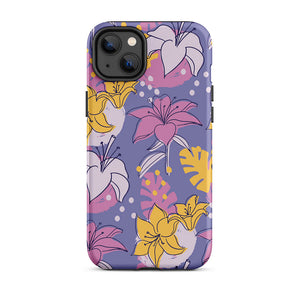 Colored Sketch Style Lilies Assortment iPhone 14 Plus Robust Case